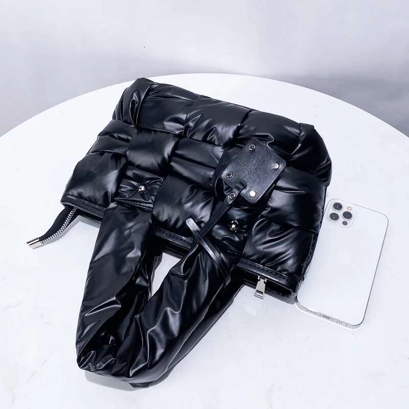 Custom Initials Puffer Tote Bags For Women Designer Handbag Purse 2025 New In Polyester Cross Weaving Top Handle Shoulder