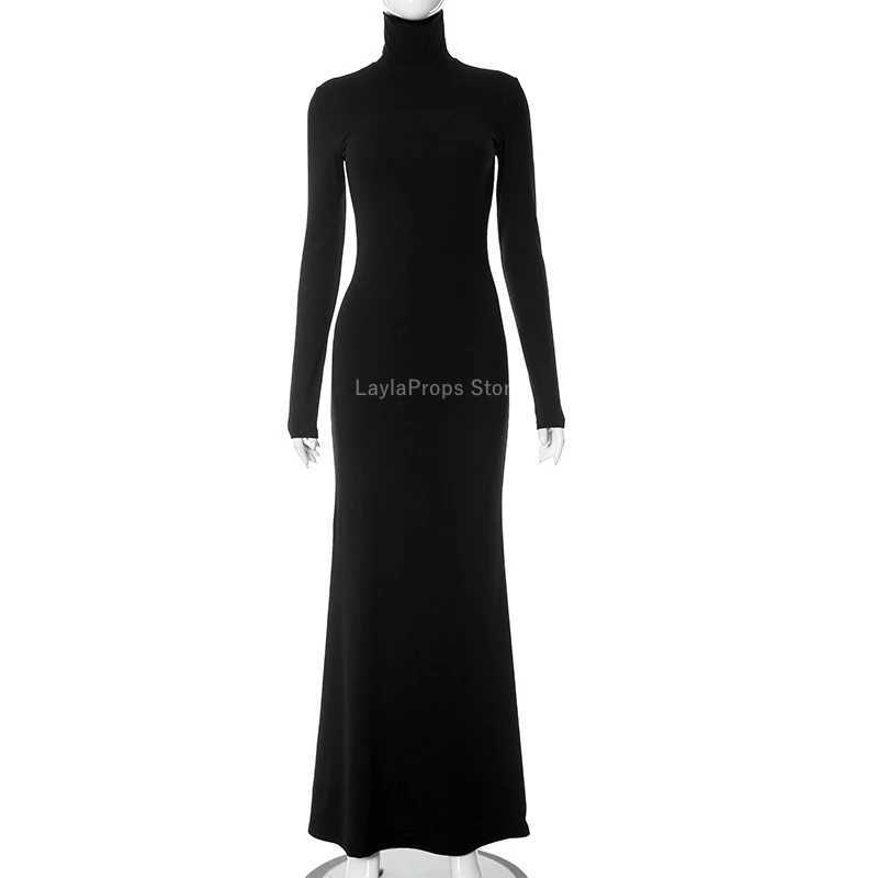 Maternity Dresses Maternity Party Dress with Half High Neck Long Sleeves Slim Fit Elegant Style for Photography Sessions X250224