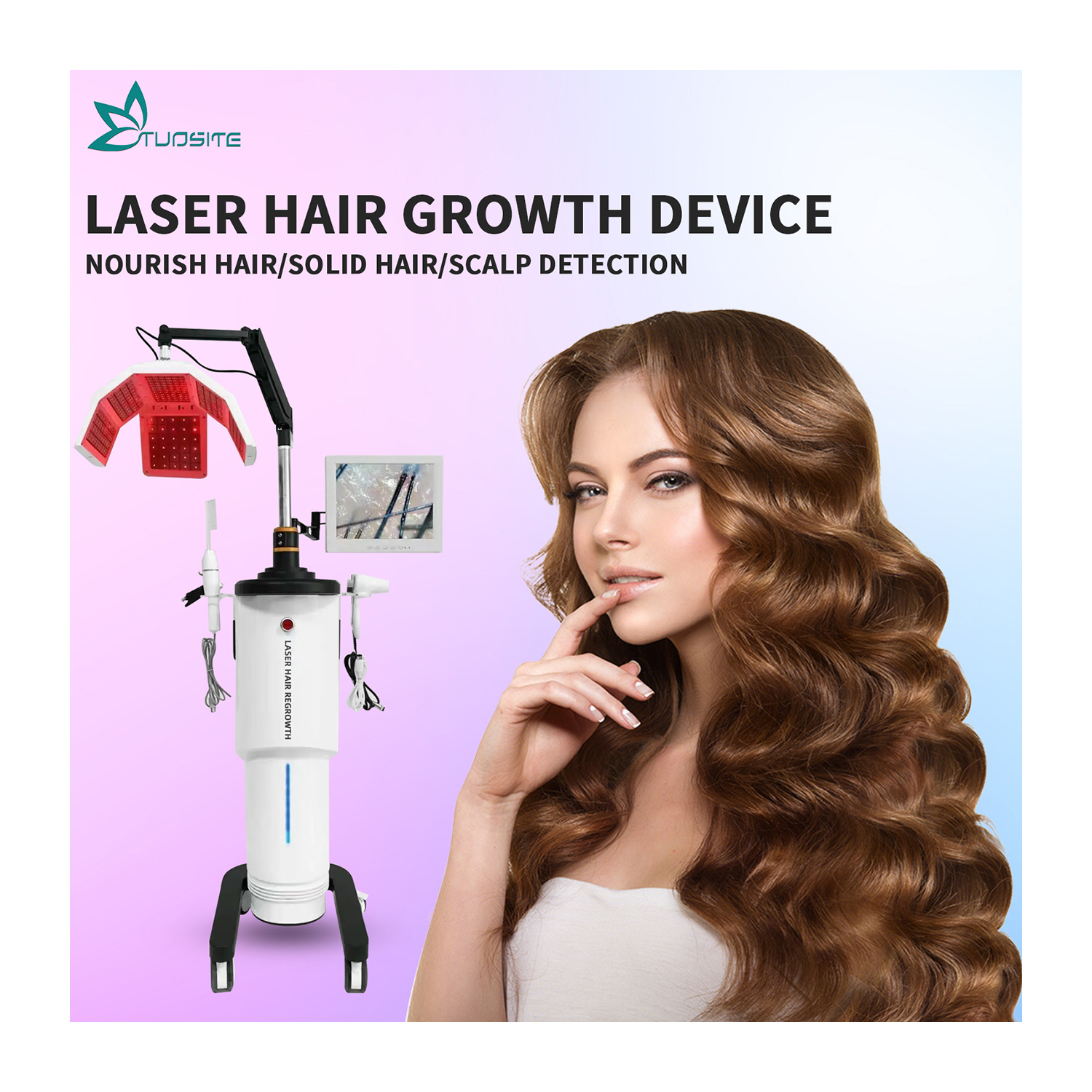 Diode Laser Hair Growth Device Low Level Therapy Hair Loss Treatment 650nm Light Regrowth Machine