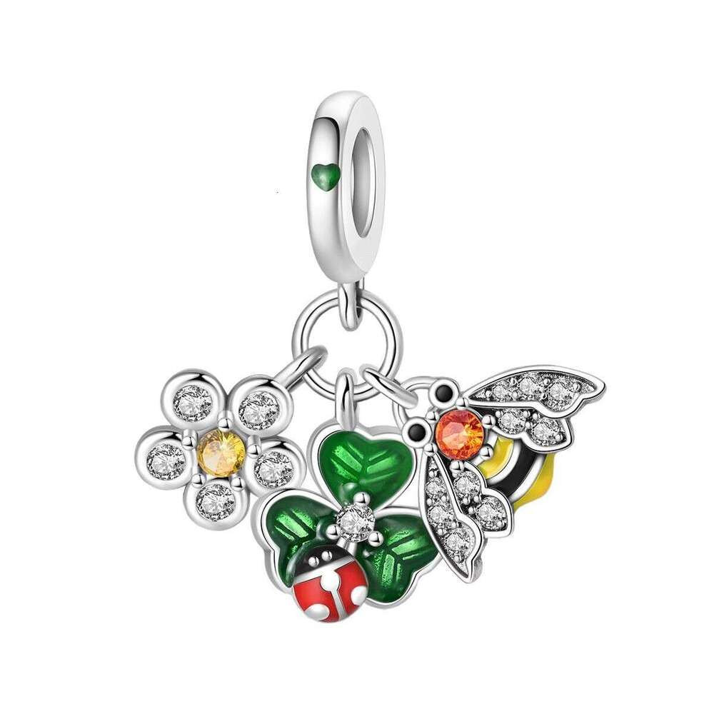 925 Sterling Silver cute pet rabbit bear Charms pendant Fit bracelet necklace DIY accessories for jewelry making bracelet special gift for women