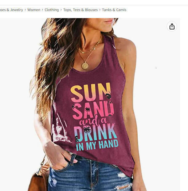 Good Day Printed Women's T-shirt for E-commerce, 2025 New Casual Versatile Fashion Clothing