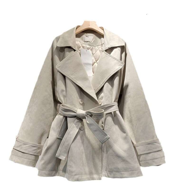 Deer Fur Thick Coat For Women, Autumn/Winter 2024 New Item, Double Breasted Loose Lace Up, Small And Versatile Design Trend