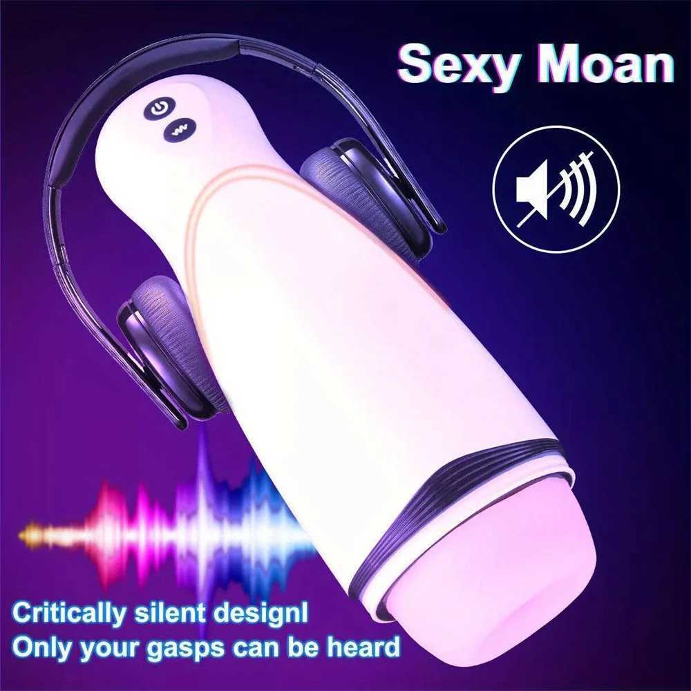 Sex Machine Male Masturbator Cup Sexy Voice Vaginal Penetration Pocket Pussy Mens Masturbator Toy Sex Toys for Men Adults Goods W250311