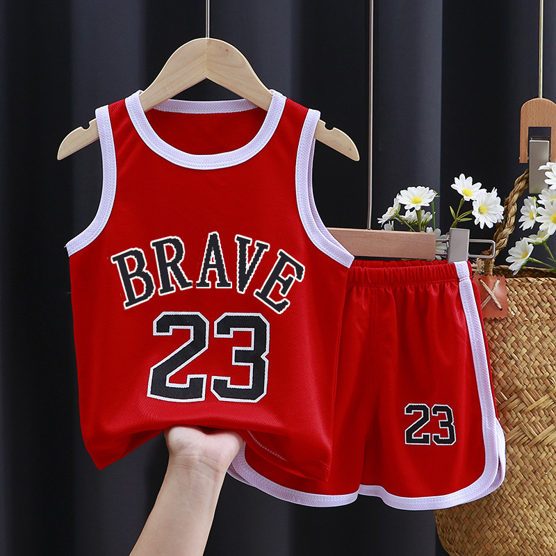 New Children's Clothing, Quick Drying Clothes, Sportswear Set, Boys' Sleeveless Baby Basketball Suit, Summer Vest Shorts