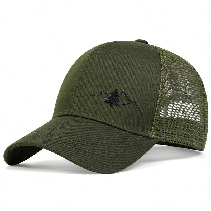 Neutral casual baseball cap sports snap mountain embroidery hiphop summer breathable mesh 250311