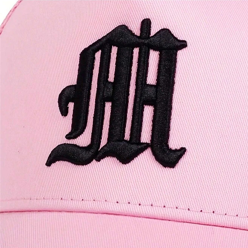 Unisex M Letter Embroidery Baseball Net Caps Hip Hop Cap Spring Summer Outdoor Adjustable Casual Hats Sunscreen Hat 250311