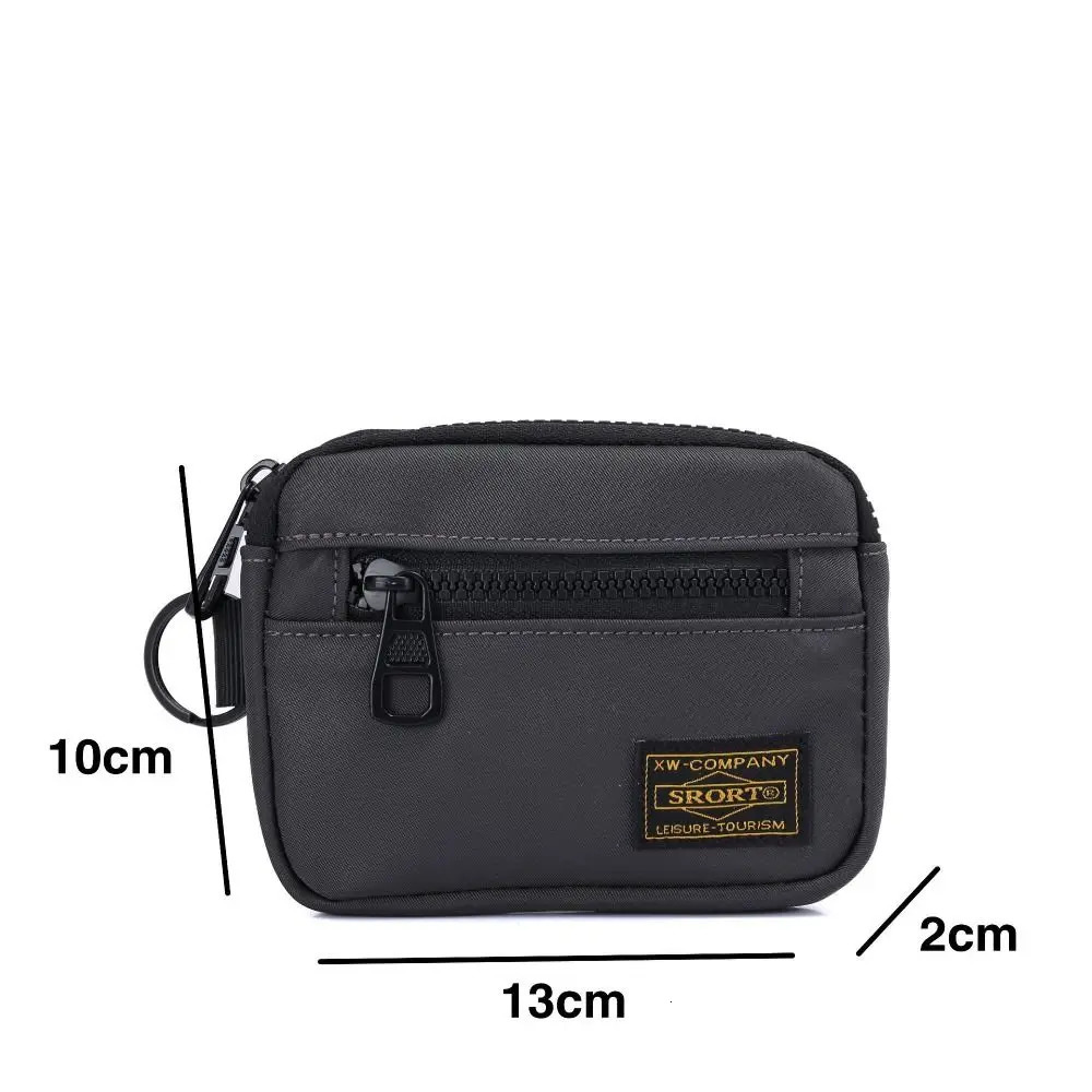 Casual Mens Coin Wallet Canvas Zipper Short Retro Keyholder Small Money Bag Trend Youth Mini Handbag 250311