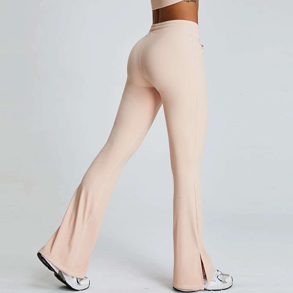 Women High Waist Threaded Flare Slim Solid Color Elastic Butt Lift Skinny Yoga Leggings Gym Fiess Runing Pants