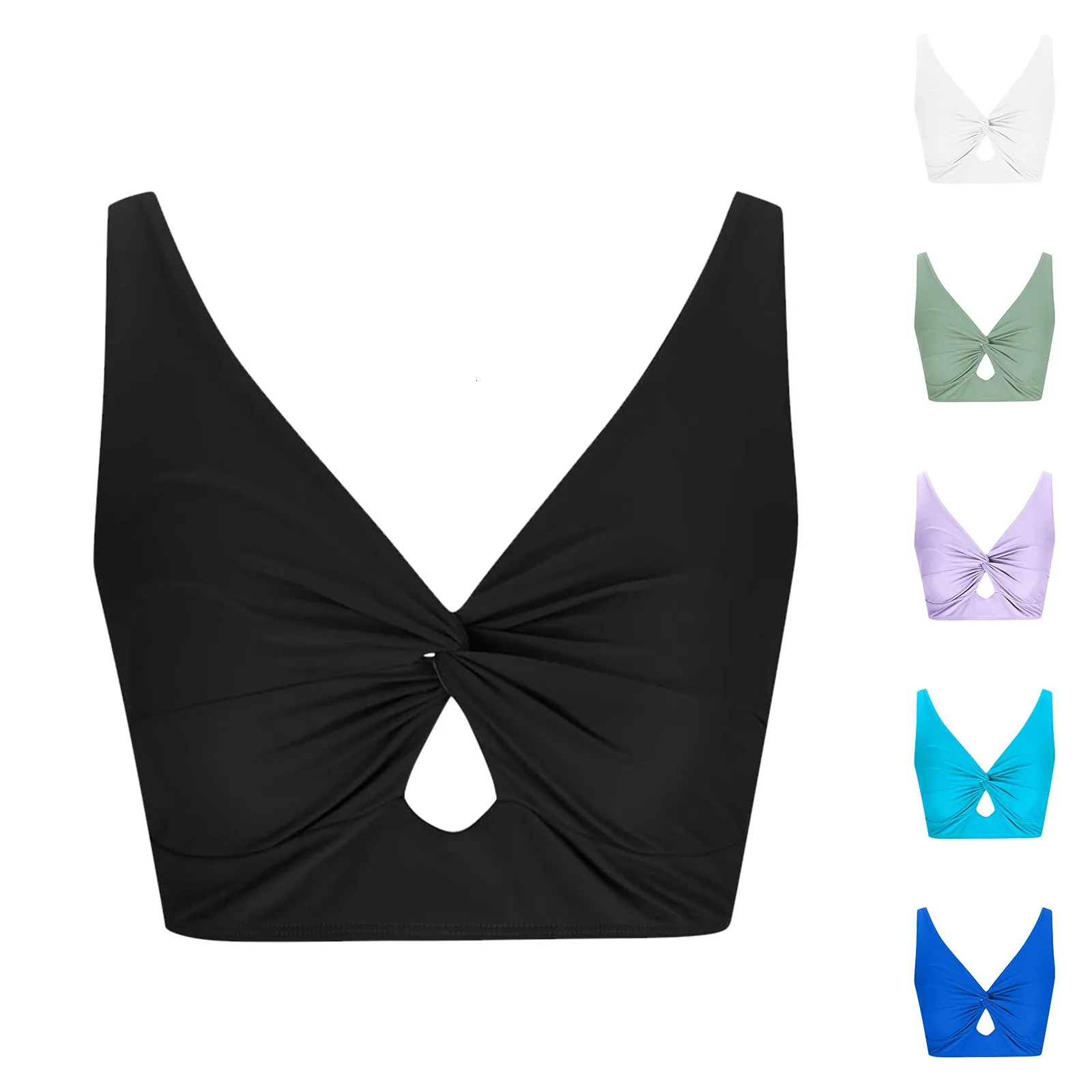Swimwear womens bikini swimsuit cutting Tankini beach apron knot adjustable vest 250310