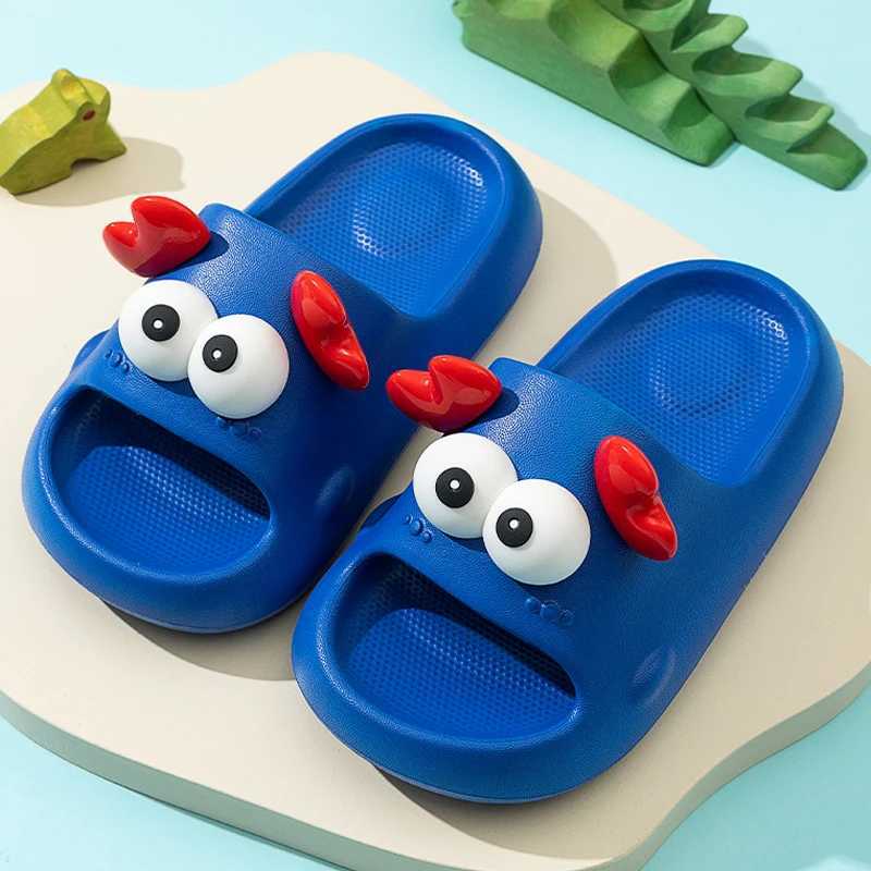 New Summer Children Slippers Cute Crab Comfort Indoor Sandals For Girls And Boys Non-slip Seabeach Flip Flops Home Kids ShoesT250311