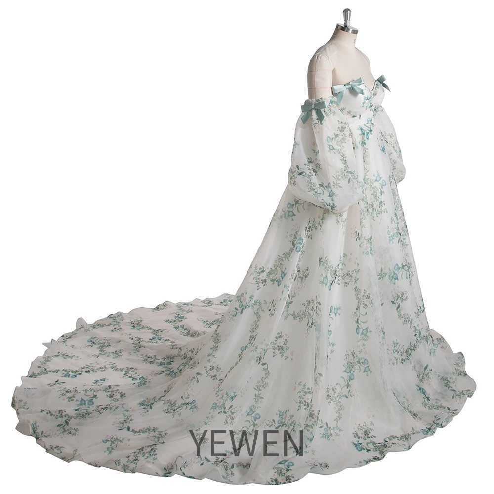 Stylish Printed Matrenity Gown for PhotoShoot Pregnancy Baby Shower Dress YW240075 X250224