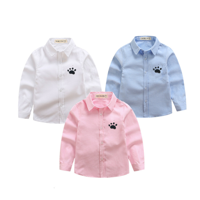 Ddmyshoesvip Boys Long Sleeved New Spring Autumn Clothing Baby White Shirt Cotton Small Medium And Large Children Lapel Top Trendy