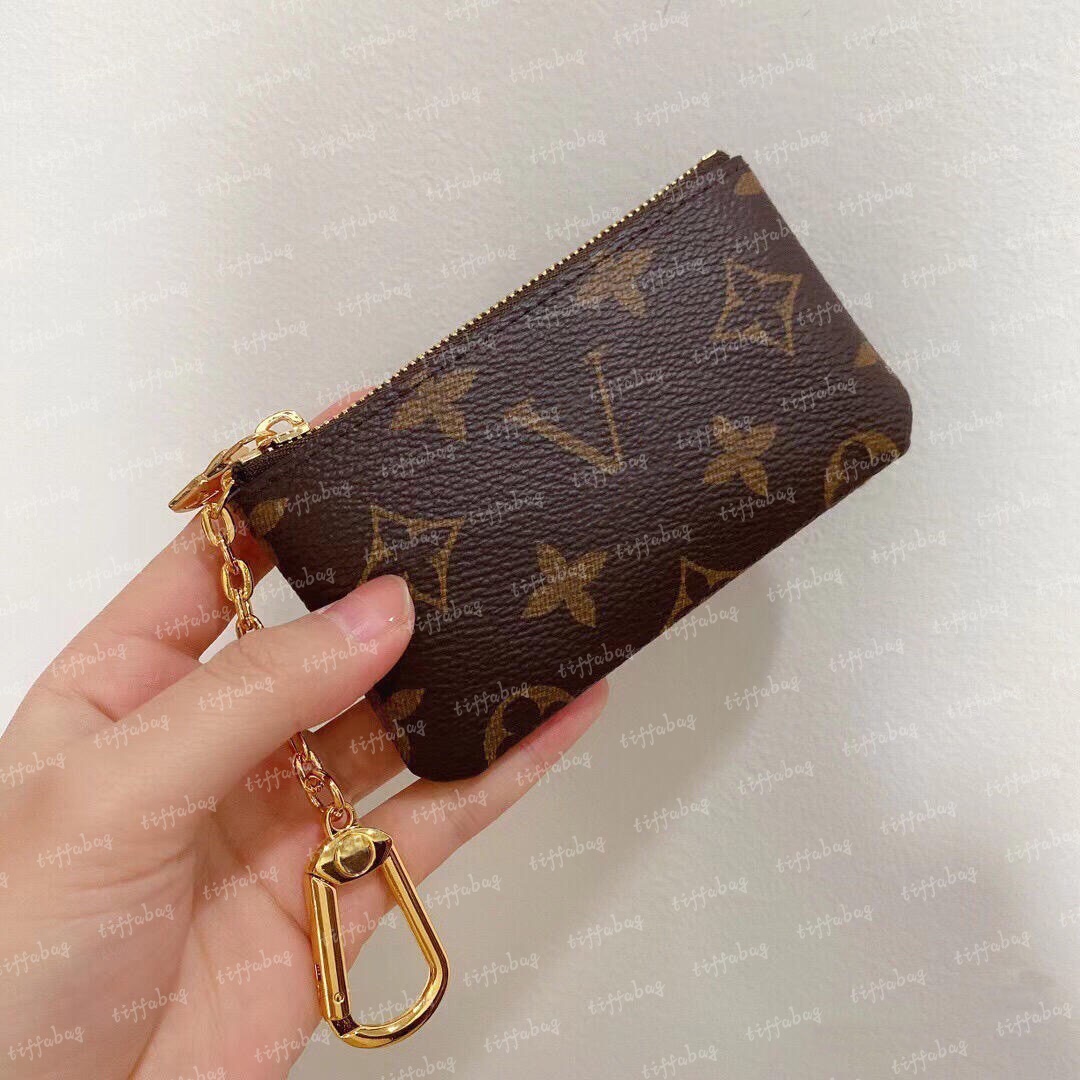 Designer Keychain Wallet Key Chain Hang Bag Charm Keyring Keychains hang Leather Designers Women Men Coin Purse Alloy Pendant Key Ring with box