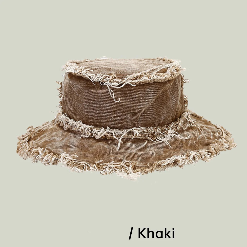 Gradient Color Cowboy Fisherman Hats For Women Men Female Japanese Jean Waist Bucket Basin Sun Shade Protection Bob Caps 250311