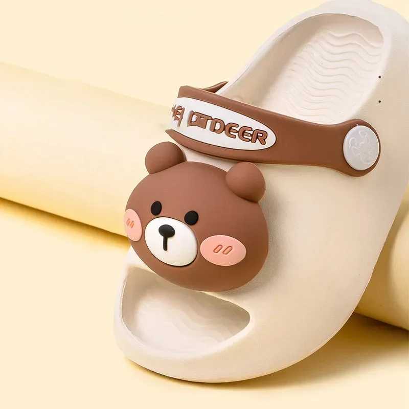 Newborn Baby Slippers Kids Shoes Summer Cute Animal Cartoon Bear Boys Girls Infant Child Comfortable Non-slip Sandals Kids ShoesT250311