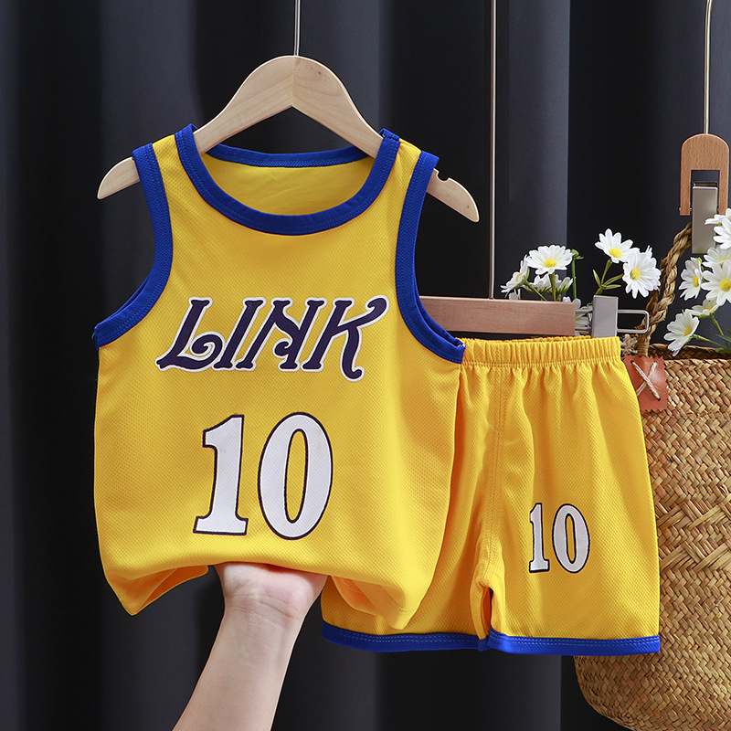 New Children's Clothing, Quick Drying Clothes, Sportswear Set, Boys' Sleeveless Baby Basketball Suit, Summer Vest Shorts