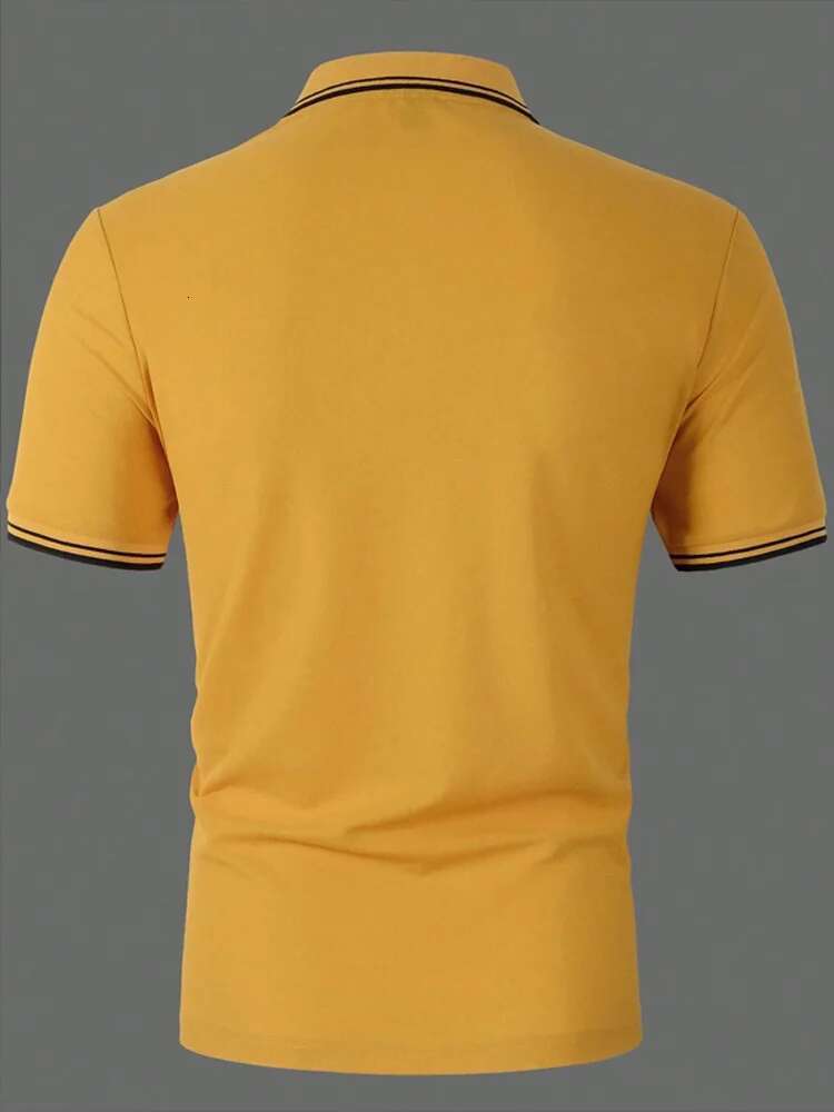 Summer Polyester Polo Shirt High-End T-Shirt New Short Sleeve Non-Marking Casual Lapels Business Thin Menswear