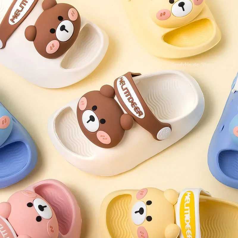 Newborn Baby Slippers Kids Shoes Summer Cute Animal Cartoon Bear Boys Girls Infant Child Comfortable Non-slip Sandals Kids ShoesT250311