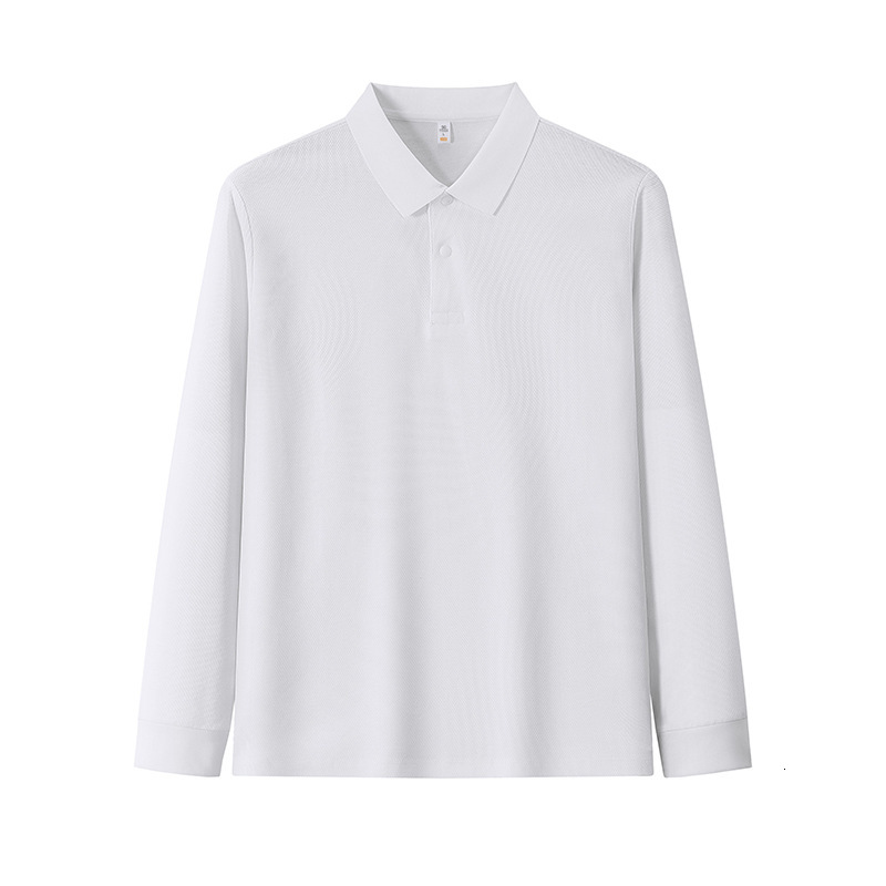 Cotton long sleeved polo shirt business casual Korean version solid color men's fashion trend lapel t-shirt tracksuit