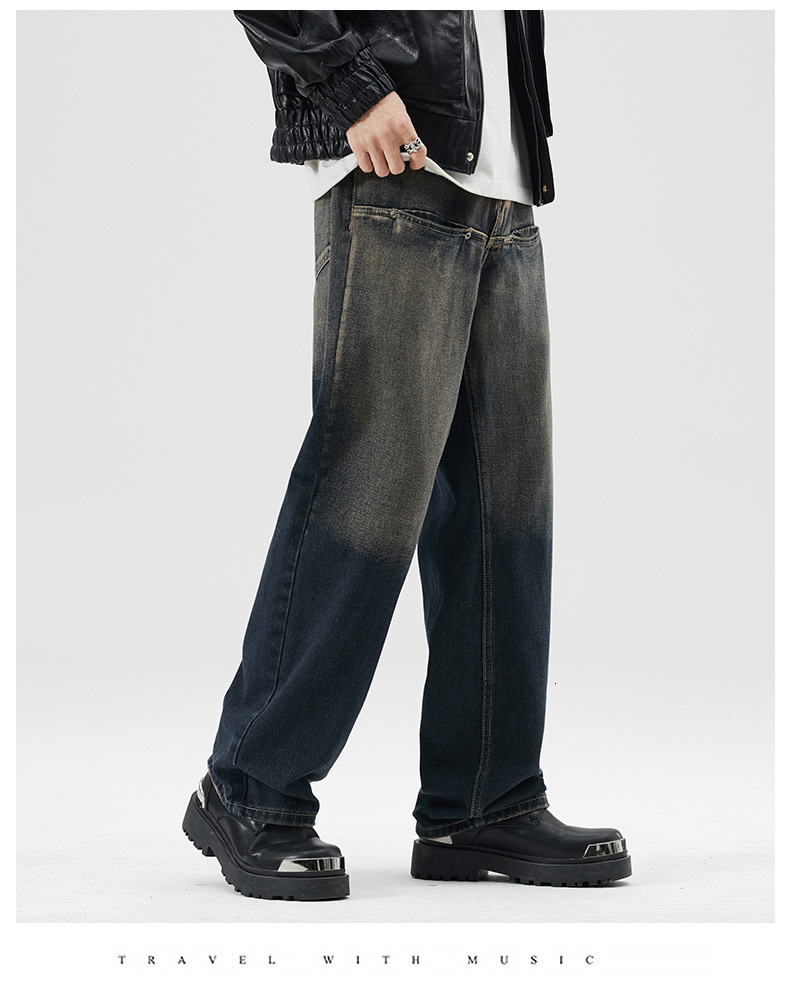 Spring And Summer Nostalgia American High Street Jeans Men s Fashion Designer Brand Loose Straight Tube Personalized High quality Light Luxury Casual 