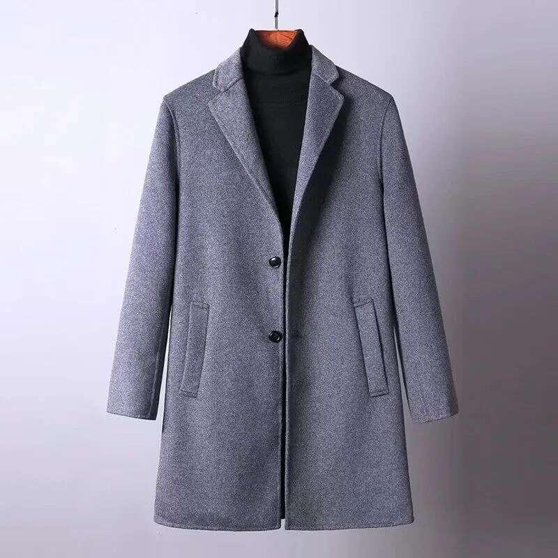 Spanish Single Casual Handmade Double-Sided Medium To Long Woolen Coat, Autumn And Winter Warm Men's Clothing