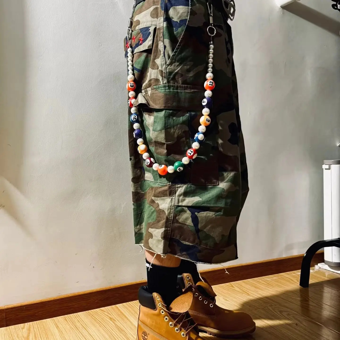 Original limited edition pants chain bag chain necklace three in one billiards themed accessory 250303