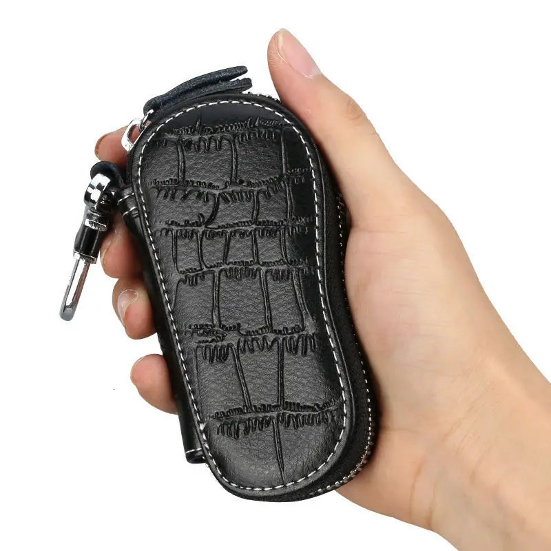 Genuine Leather Keychain Women Men Key Holder EDC Case Organizer Pouch Car Wallet Housekeeper Many Styles Card Bag 250311