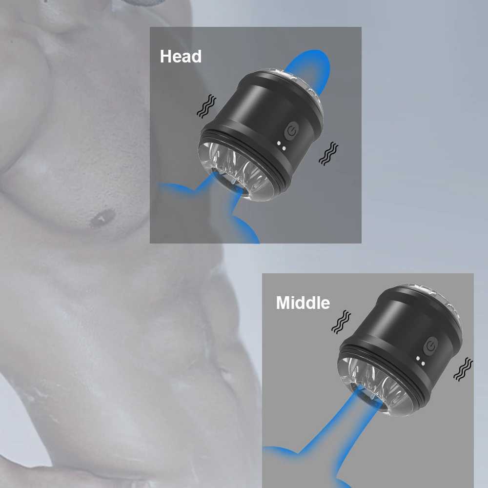 Dual Open-ended Automatic Male Masturbator Powerful Vibrating Masturbation Waterproof Sex Toy Adult Goods Men W250311