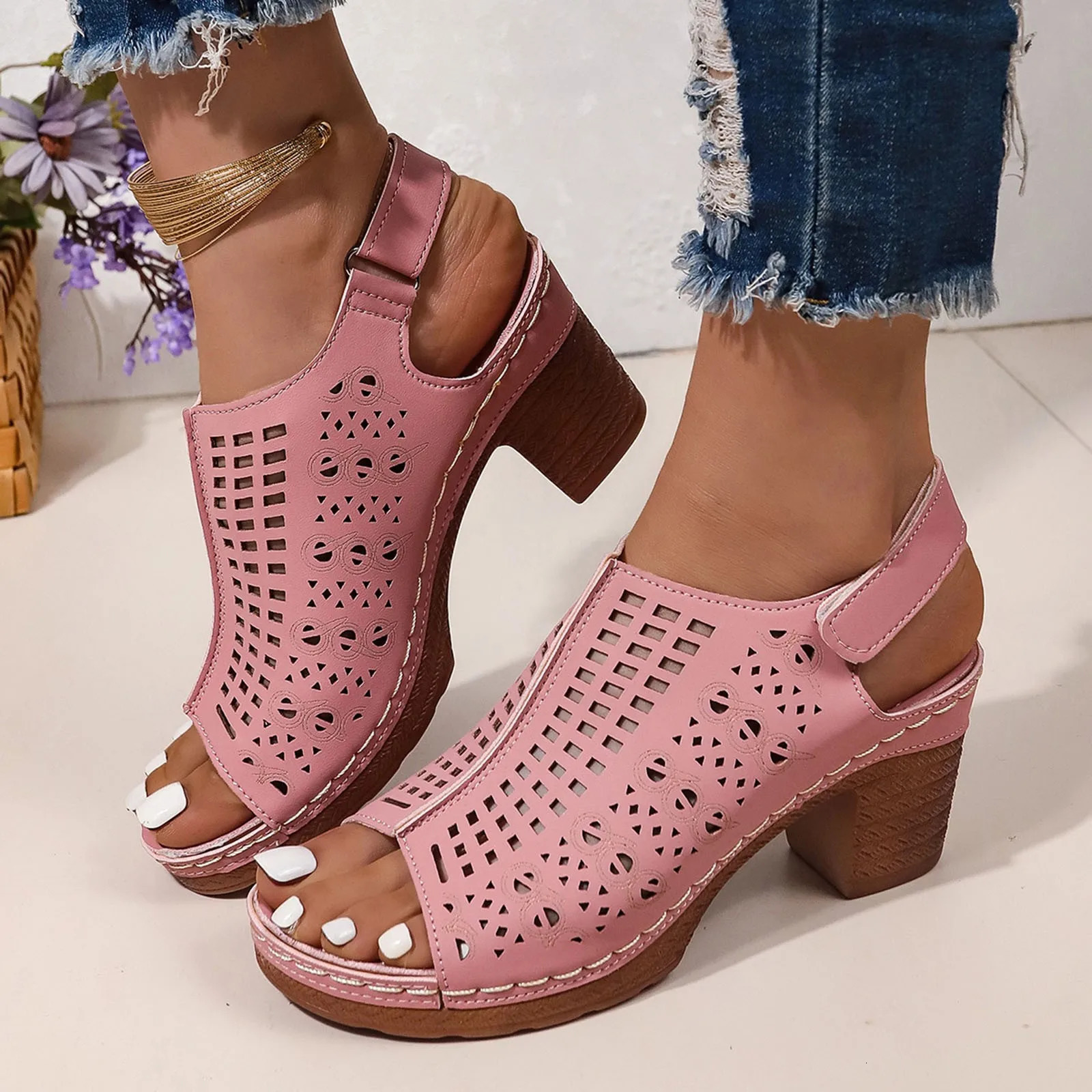 Summer Women Soft Bottom Indoor Home Slides Sandals Silver Girl High Heel Black High Heel High Heel For Woman Zapatos De Mujer 250305