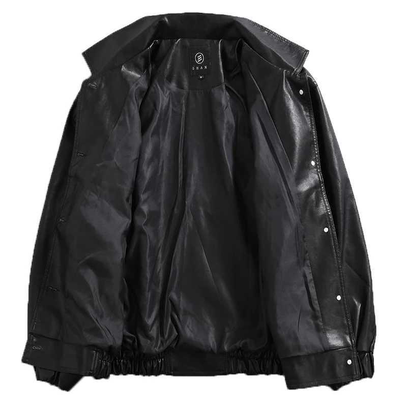 Spring PU Leather Jacket Men Black Soft Faux Leather Motorcycle Fashion Leather Coats Male Bomber Jacket Pockets Clothes CoolT250311