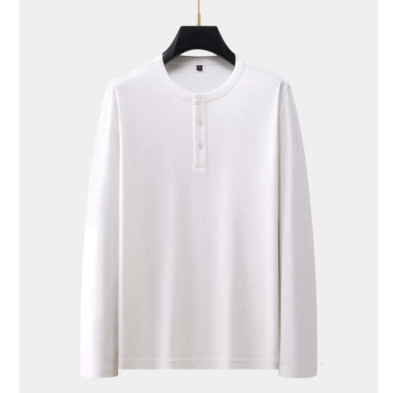 collar long sleeved base shirt men's T-shirt round neck autumn and winter interior casual trendy top solid color new style tracksuit