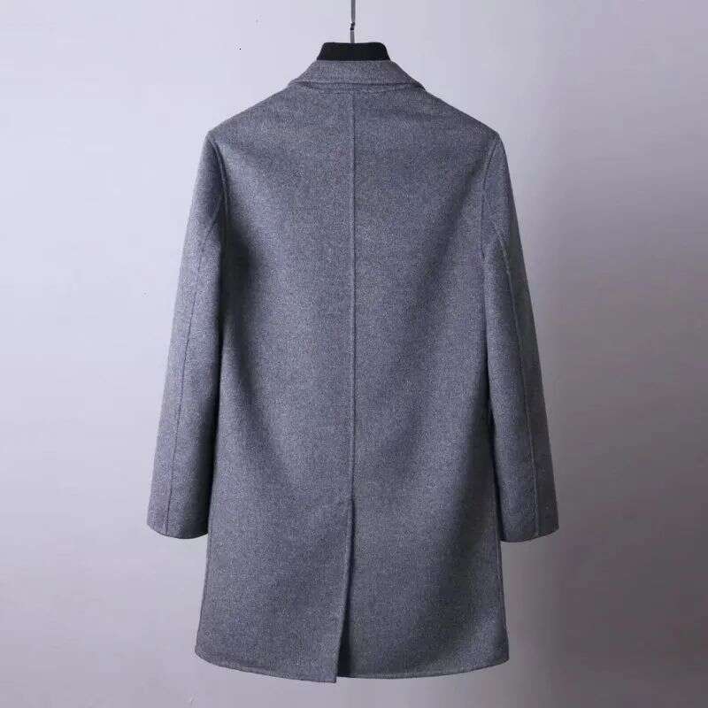 Spanish Single Casual Handmade Double-Sided Medium To Long Woolen Coat, Autumn And Winter Warm Men's Clothing