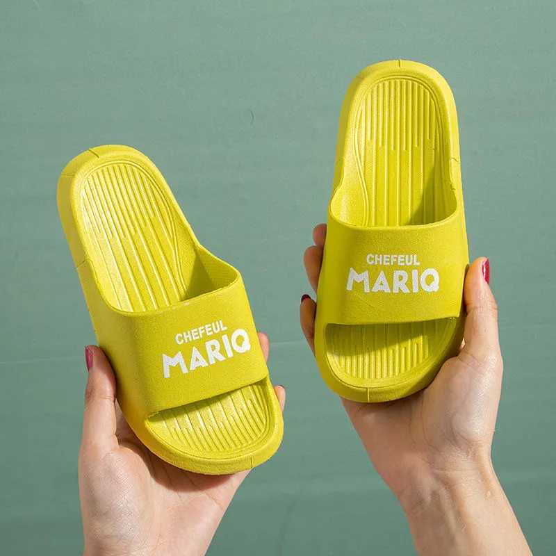 Summer Children Solid Color Soft Slippers Comfortable Breathable Non-Slip Cute Slippers Home Bathroom Beach Slippers Kids SandalT250311