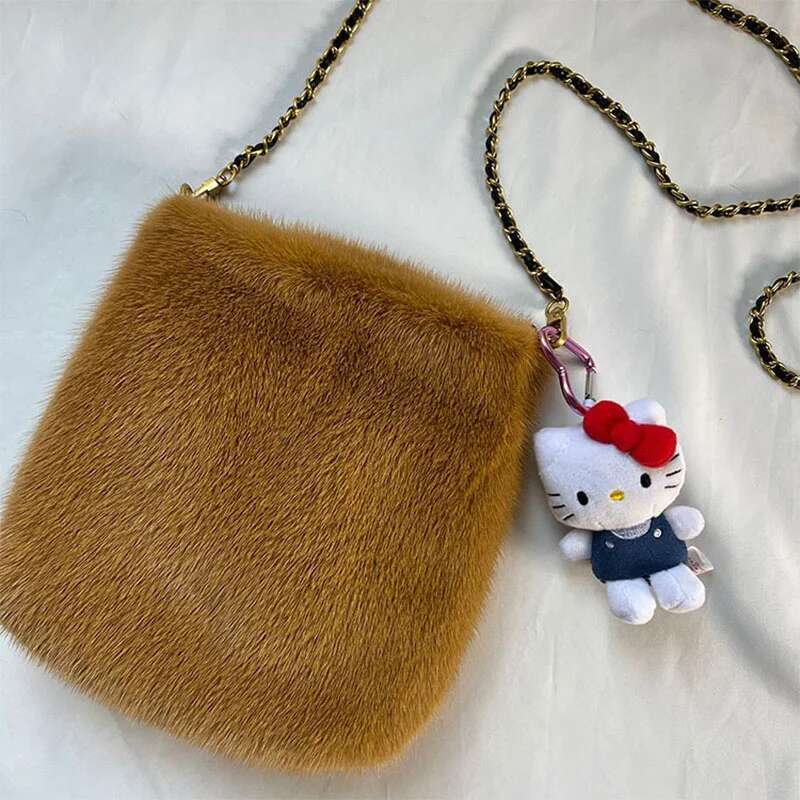 New Women's Korean Single Shoulder 100% Fashion Zero Wallet High End Mink Skin Bag Birthday Gift 2023