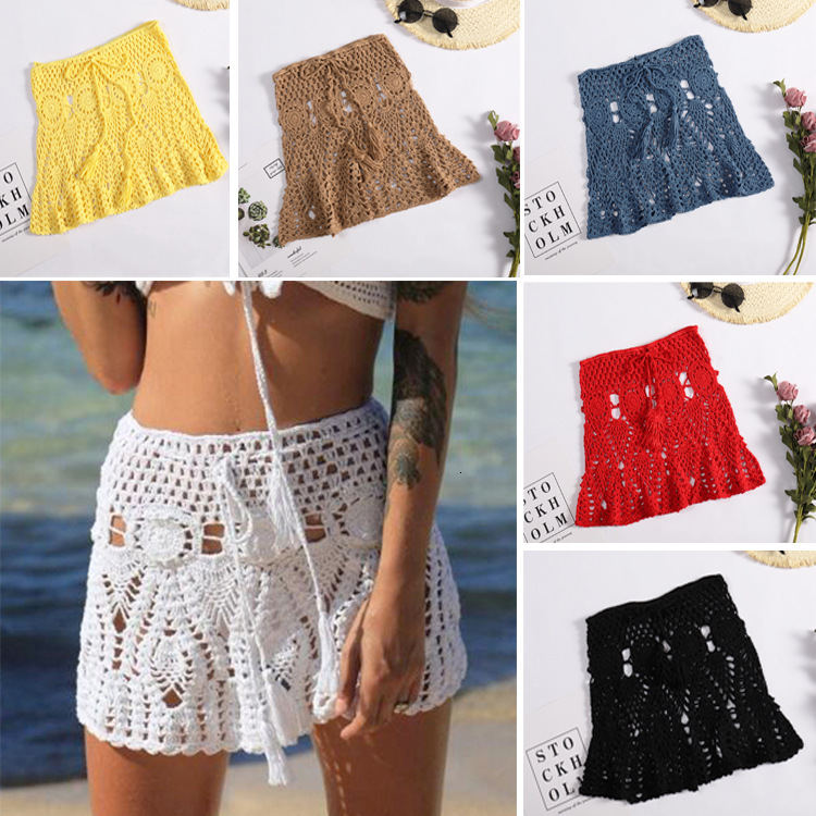 Hand Hook Half Sexy Short Women's Hollow Strap Wrapped Hip Beach Skirt