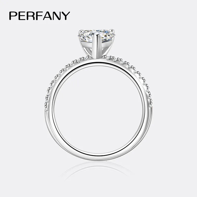 PERFANY 12CT Heart Cut Ring for Women S925 Pure Silver Shiny Laboratory Diamond Engagement y Jewelry 250213