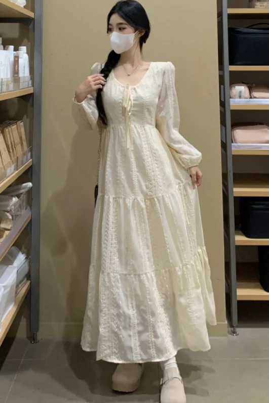 2025 Spring Long Loose Maternity Party Dress Sweet Embroidery Lace Dress Elegant Pregnant Woman Dobby Ball Gown Dresses SweetT250311