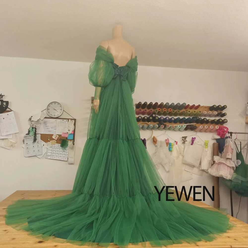 Short Puffy Sleeves Off Shoulder Maternity Formal Dress Long Maternity Gowns for Photo Shoot Yewen Dress Plus Size X250224