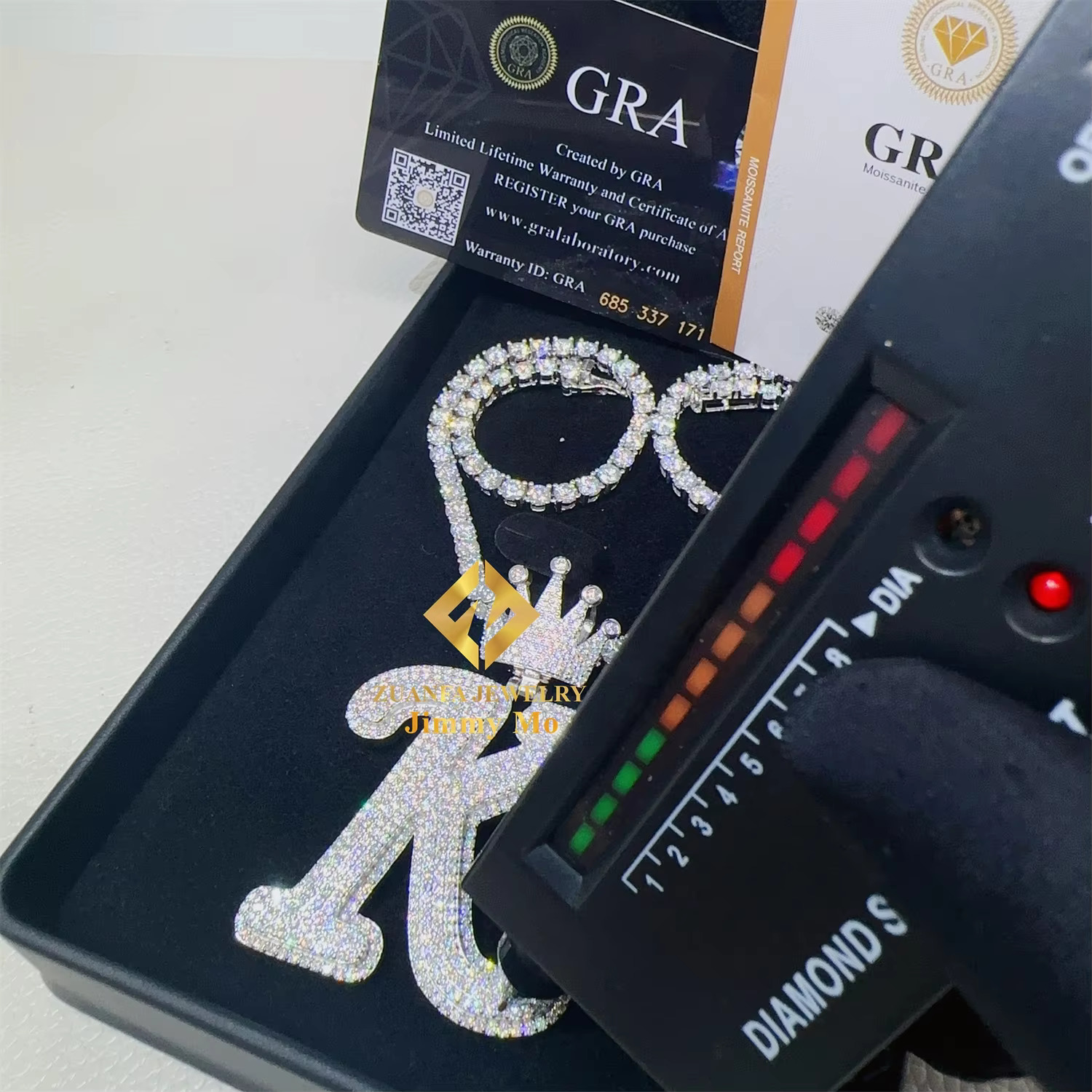 GRA Certificate Customized Pendant Luxury Jewelry 2in 925 Silver Iced Out VVS Moissanite Letter Initial K Name Pendant