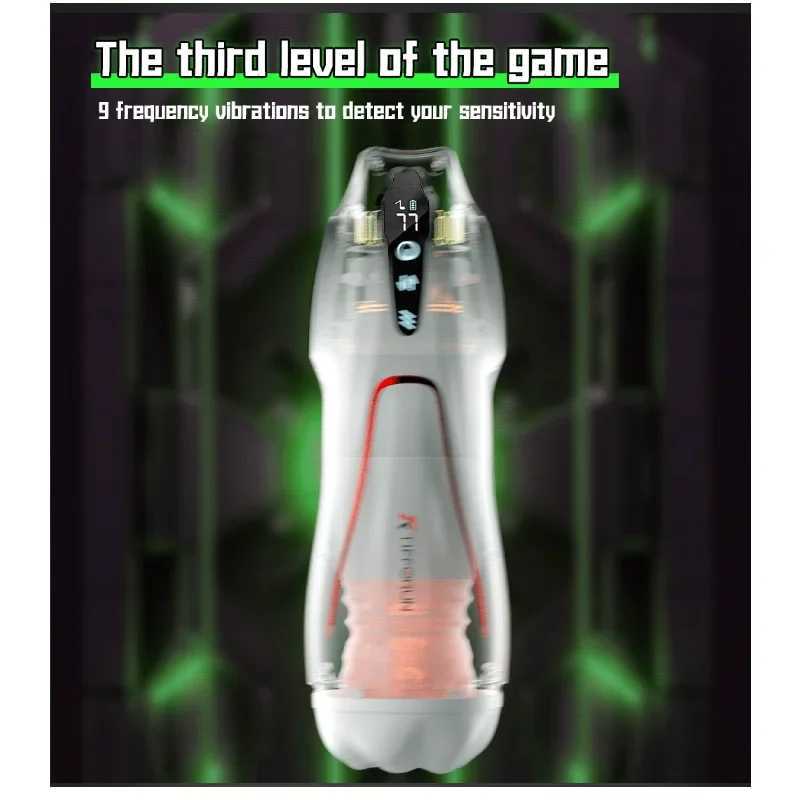 Male Masturbation Cup Masturbation Machine Heating 9-Frequency Vibration Pump Interactive Sound Oral Sex Adult Sex ToyXJ250311