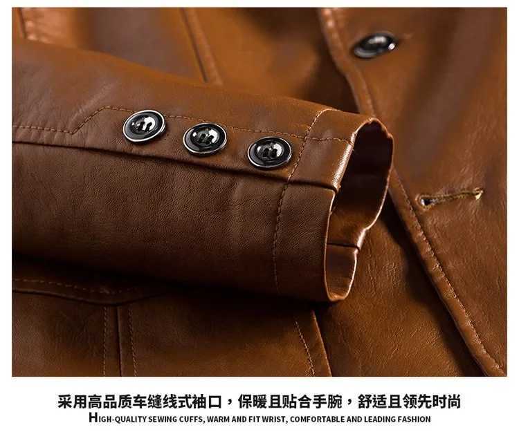Mens leather jacket Korean version casual suit jacket Spring and Autumn youth suit PU leather slim fit motorcycle jacketT250311