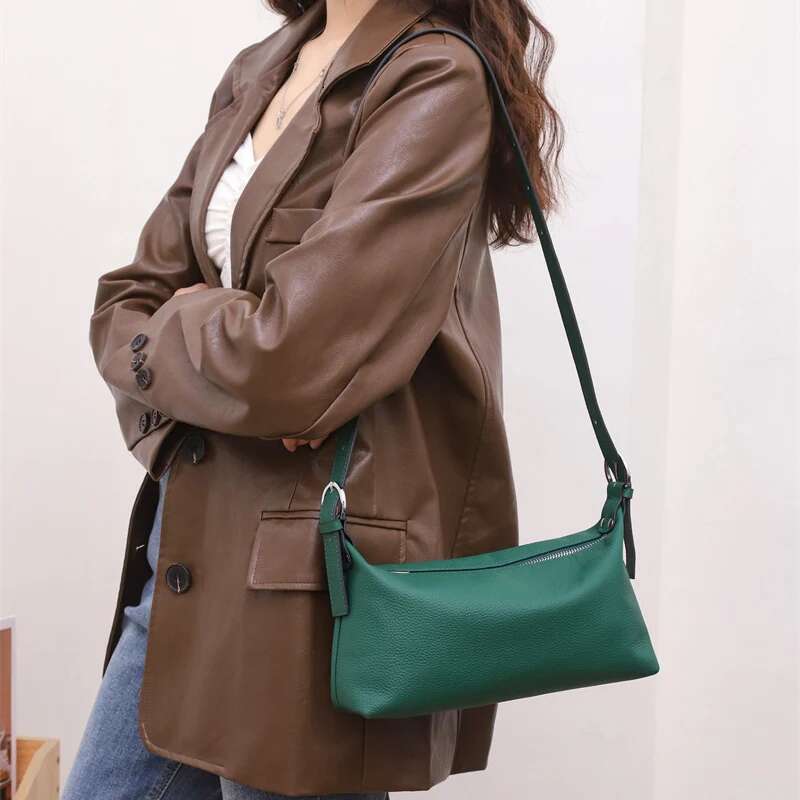 2025 Fashion Trend Women Genuine Real Leather Underarm Female Small Shoulder Bag Lady Messenger Tote Handbag Spring Summer