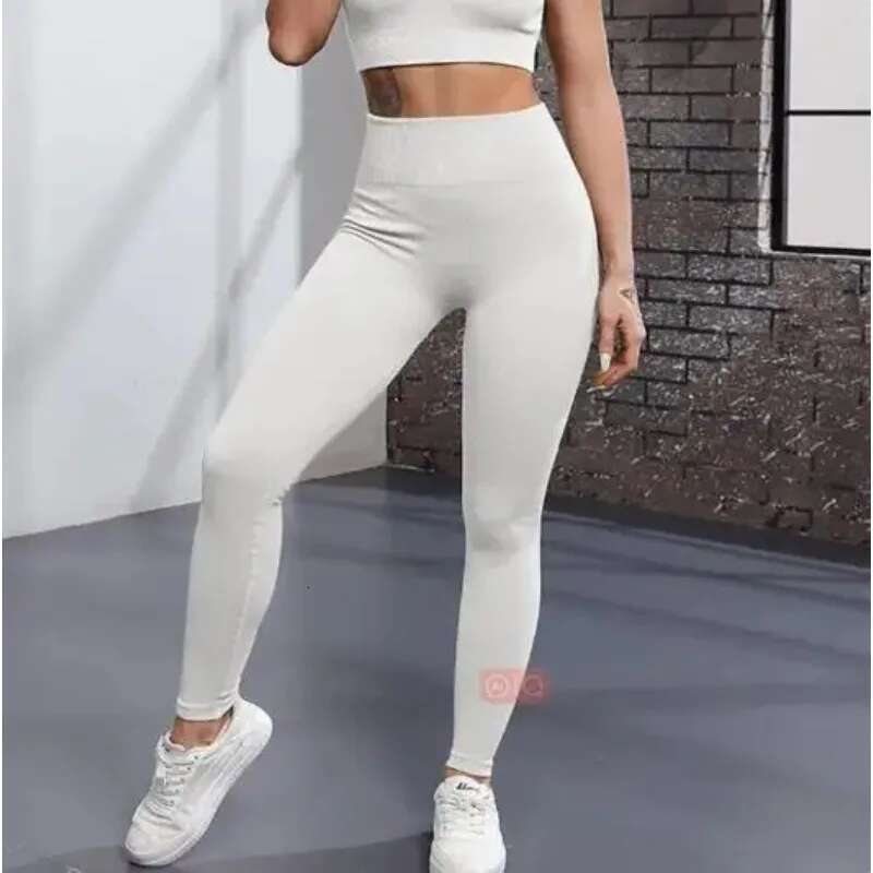 Thread Knited Leggings Women Seamless Slim Tights Gym Trainning Running Waist Hip Liftting High Elastic Yoga Fiess Pants