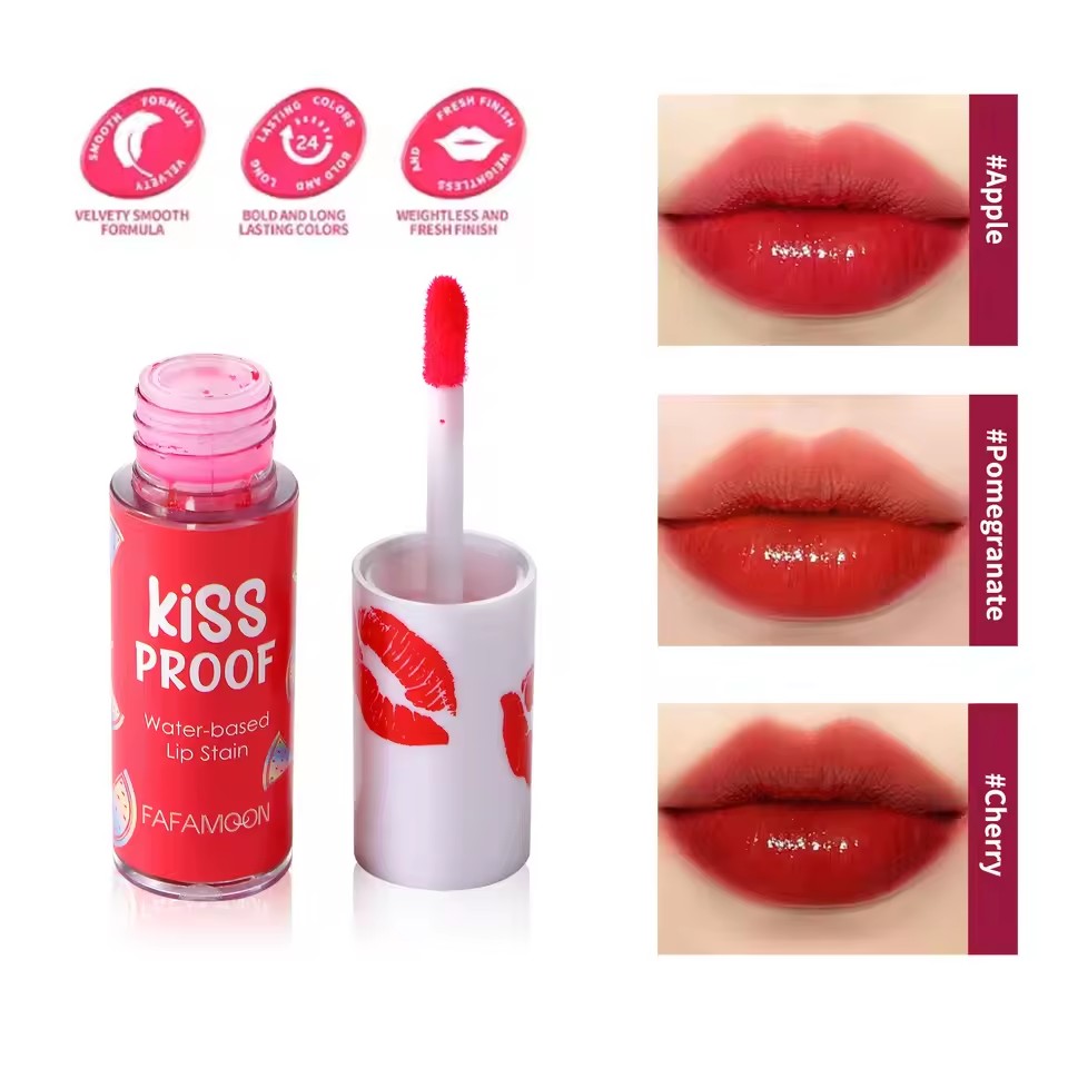 Tint Dyeing Liquid Lipstick and Blush 2 in 1 Waterproof Mirror Lip Gloss Water Lip Tint Non-sticky Lip Eye Cheek Makeup Cosmetic