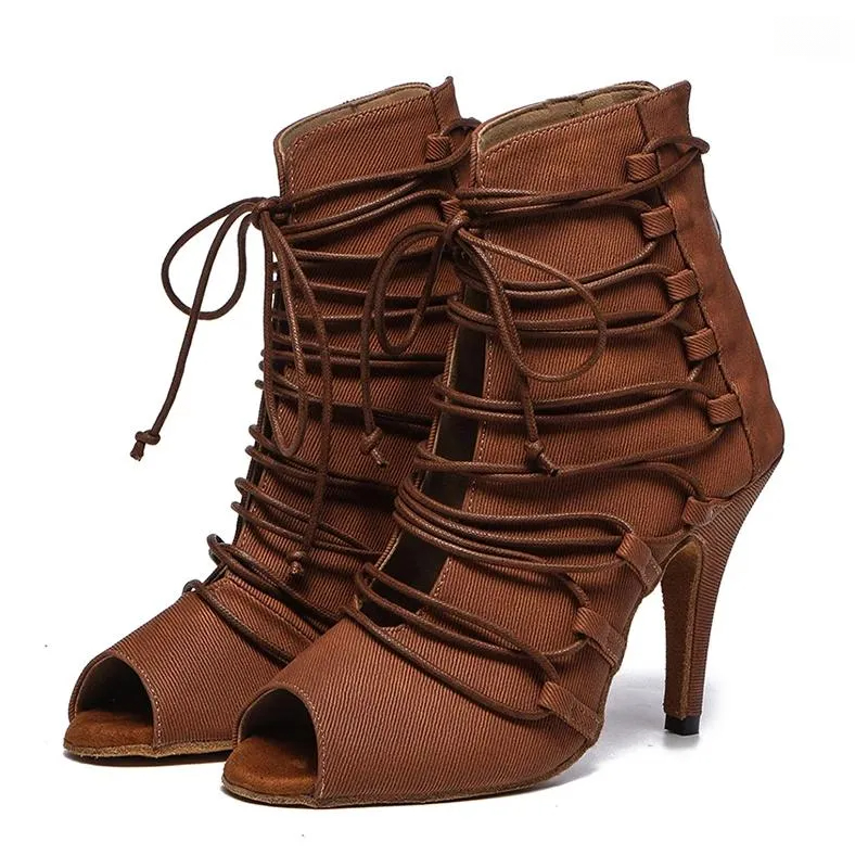 Women Sandals Sexy Stilettos Women's Latin Dance Shoes Salsa Dancing Girls Ankle Boots Ballroom High Heels