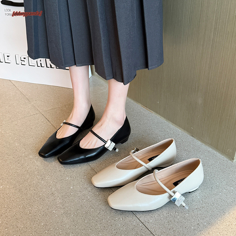 520-10 new French style shoe with a single strap, versatile for commuting, fat and widened plus size women's shoes ddmypanda
