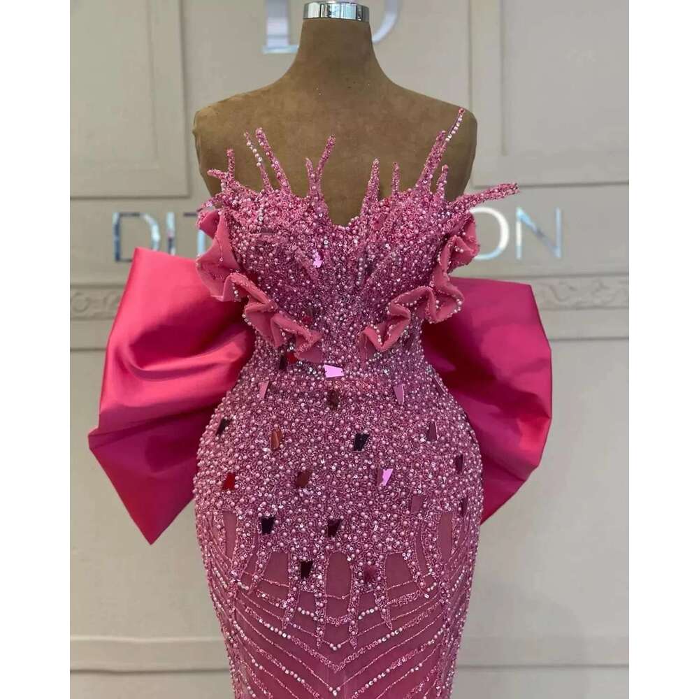 Strapless Ball Gowns for Women, Sleeveless, Pearls, Lace, Evening Dress, Custom, Lace