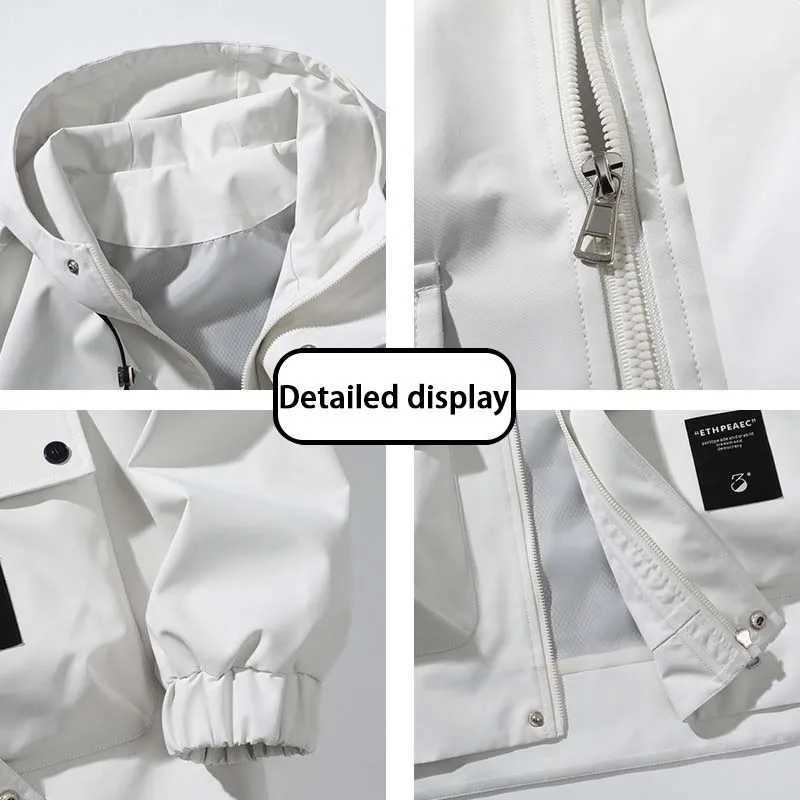 New 2024 Mens Waterproof Hiking Jacket Women Autumn Hooded Windproof Windbreaker Outdoor Hiking Camping Fishing Travel CoatsT250311