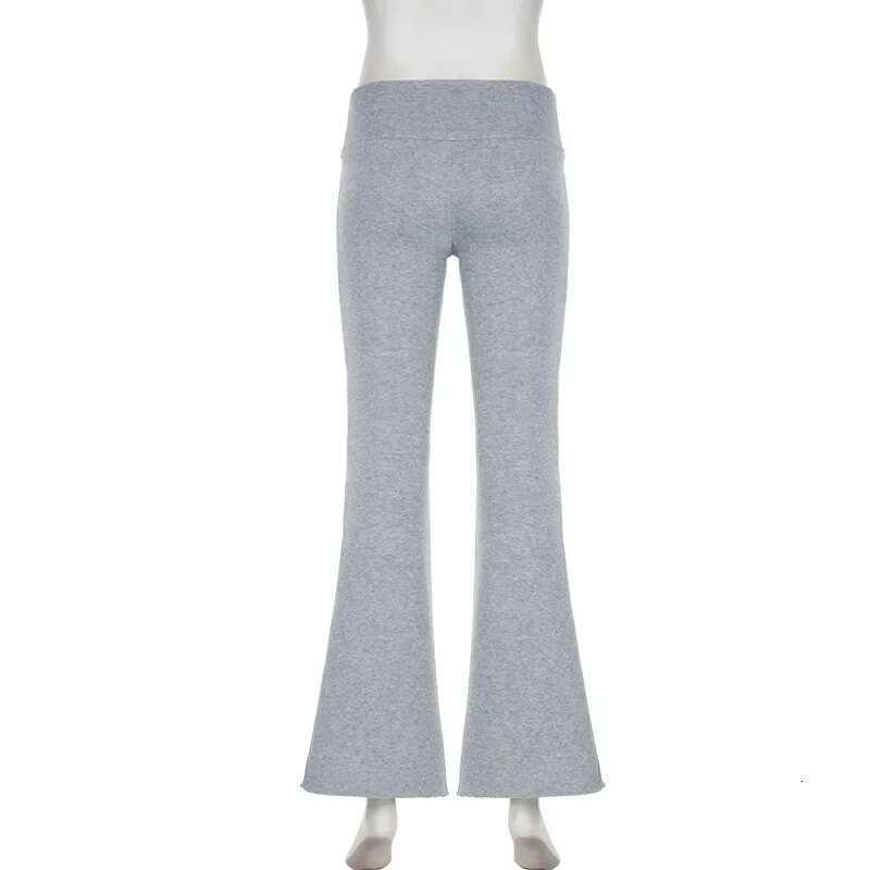 Casual Sexy Basic Solid Flare Y2k Slim Low-Waisted Boot Cut Pants Women 2024 Autumn Spring Fashion Streetwear Lady