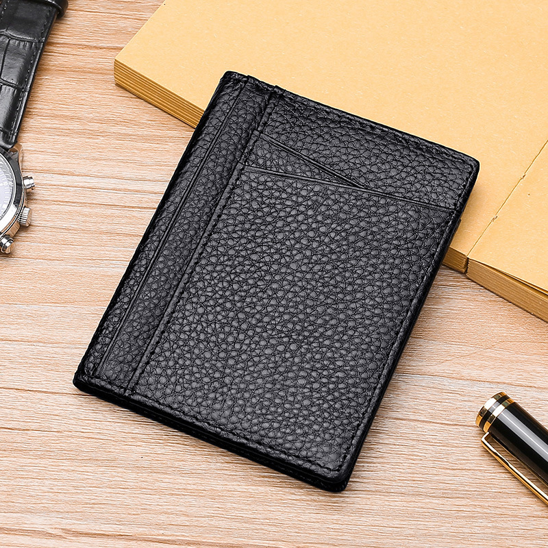 Top-tier cow pickup bag ultra-thin cowhide card case anti-theft card case for men 240724